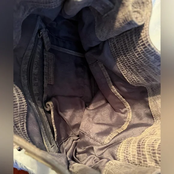 Michael Kors Silver Crocodile-Embossed Satchel - Picture 10 of 10